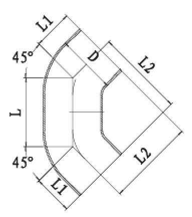 W型雙45度彎頭結(jié)構(gòu)圖